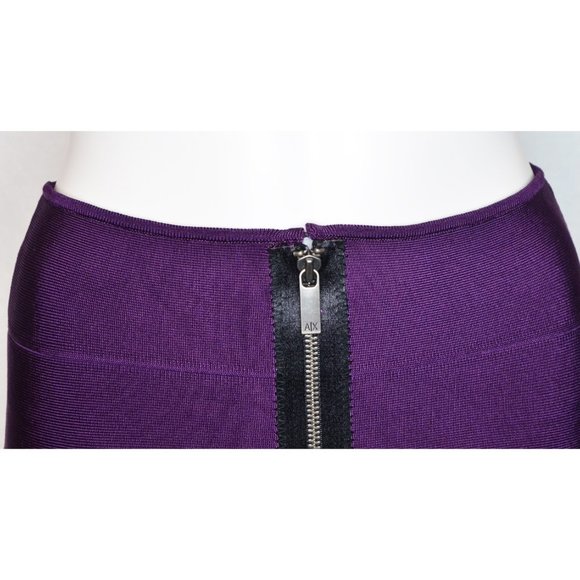 A/X Armani Exchange Bandage Front Zipper Mini Skirt Purple Size Sm - Picture 3 of 6